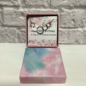 5 Circle Necklace Pendant 50th Birthday Gift Sterling Silver Necklace